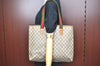 Authentic GUCCI Web Sherry Line GG Plus Tote Bag PVC Leather Brown Junk 7783F