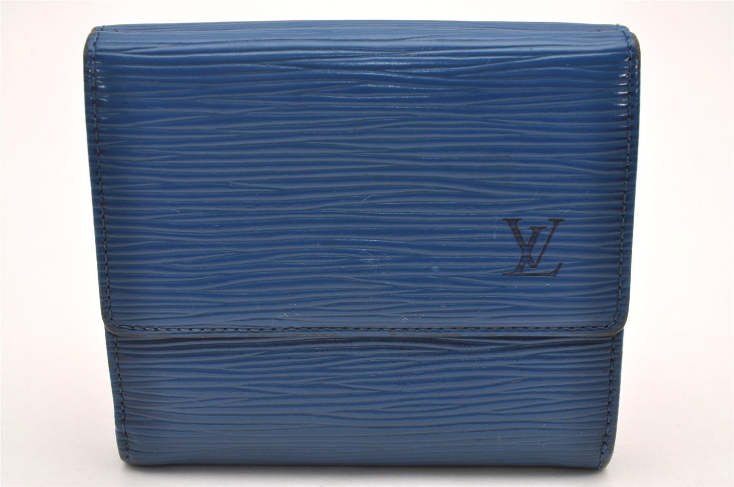 Louis Vuitton Epi Porte Monnaie Billets Cartes Credit Wallet M63485 Blue 7783I