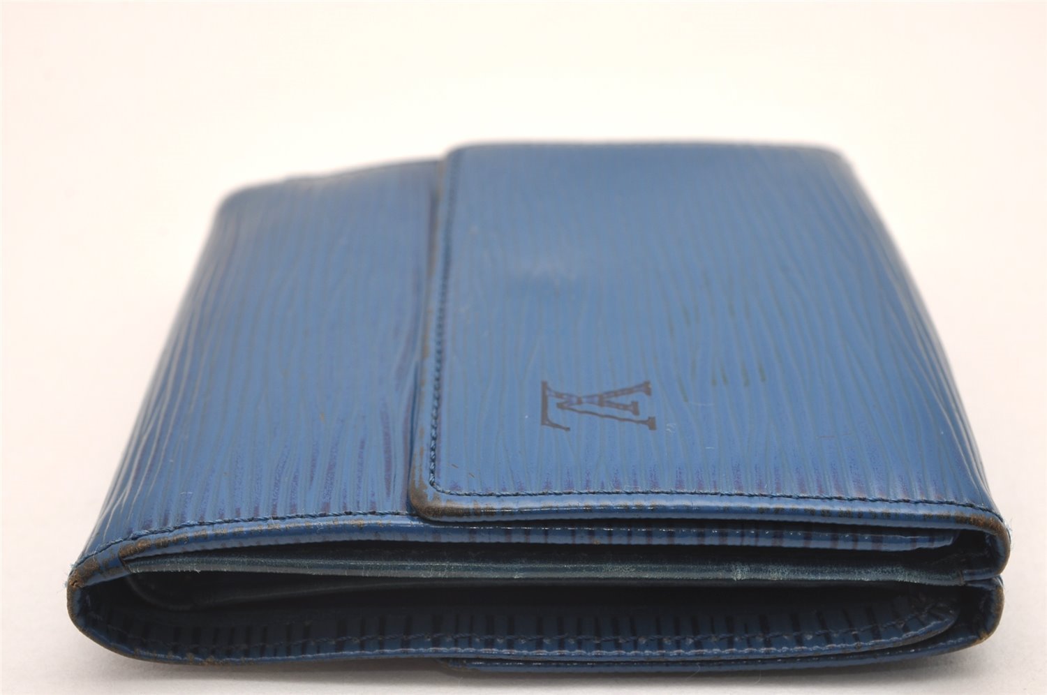 Louis Vuitton Epi Porte Monnaie Billets Cartes Credit Wallet M63485 Blue 7783I