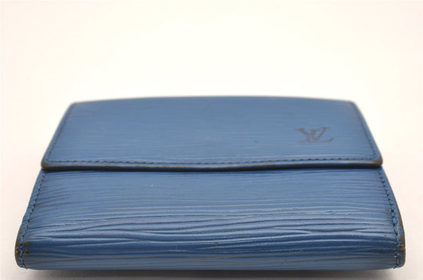 Louis Vuitton Epi Porte Monnaie Billets Cartes Credit Wallet M63485 Blue 7783I