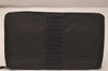 Authentic HERMES Her Line Purse GM Zip Long Wallet Nylon Leather Gray 7783J