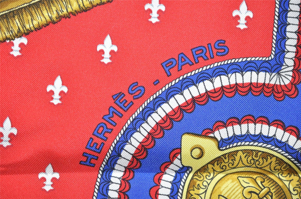 Authentic HERMES Carre 90 Scarf "SELLES A HOUSSE" Silk Blue 7784J