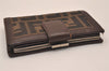 Authentic FENDI Vintage Zucca Bifold Wallet Purse Canvas Leather Brown 7785J