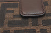 Authentic FENDI Vintage Zucca Bifold Wallet Purse Canvas Leather Brown 7785J