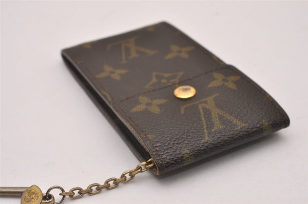Authentic Louis Vuitton Monogram Porte Cles Badge Key Case Pouch M60048 LV 7786I