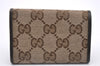 Authentic GUCCI Dice 6 Hooks Key Case Purse GG Canvas Leather 268833 Brown 7787I