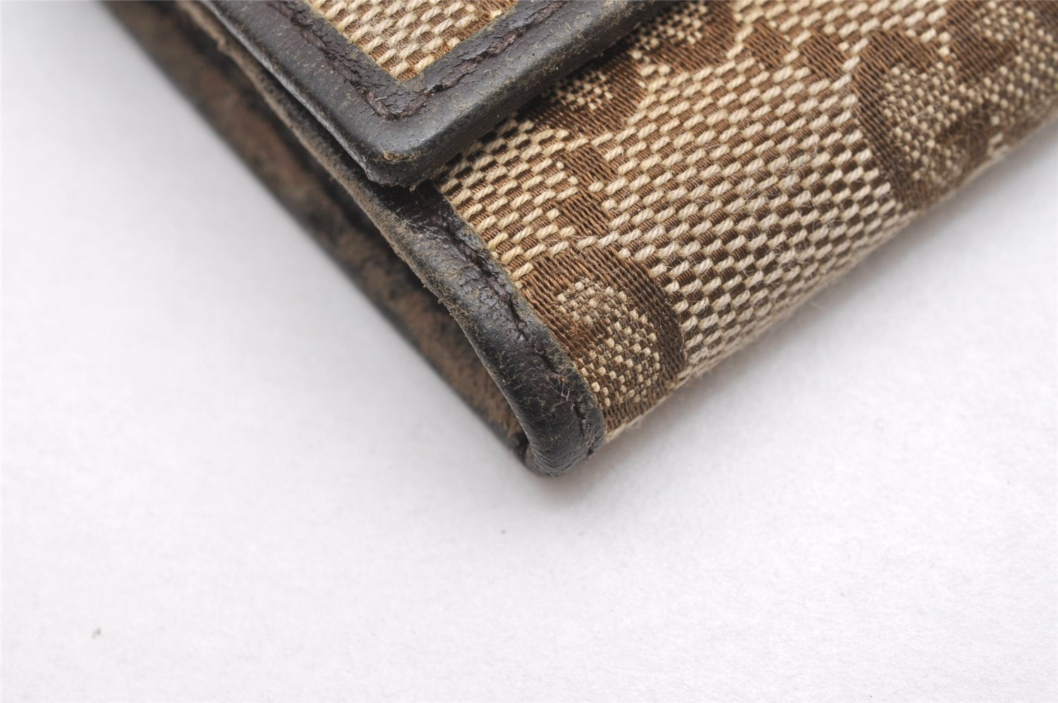 Authentic GUCCI Dice 6 Hooks Key Case Purse GG Canvas Leather 268833 Brown 7787I