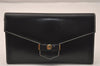 Authentic Christian Dior Vintage Long Wallet Purse Leather Black Box 7787J