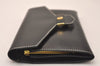Authentic Christian Dior Vintage Long Wallet Purse Leather Black Box 7787J