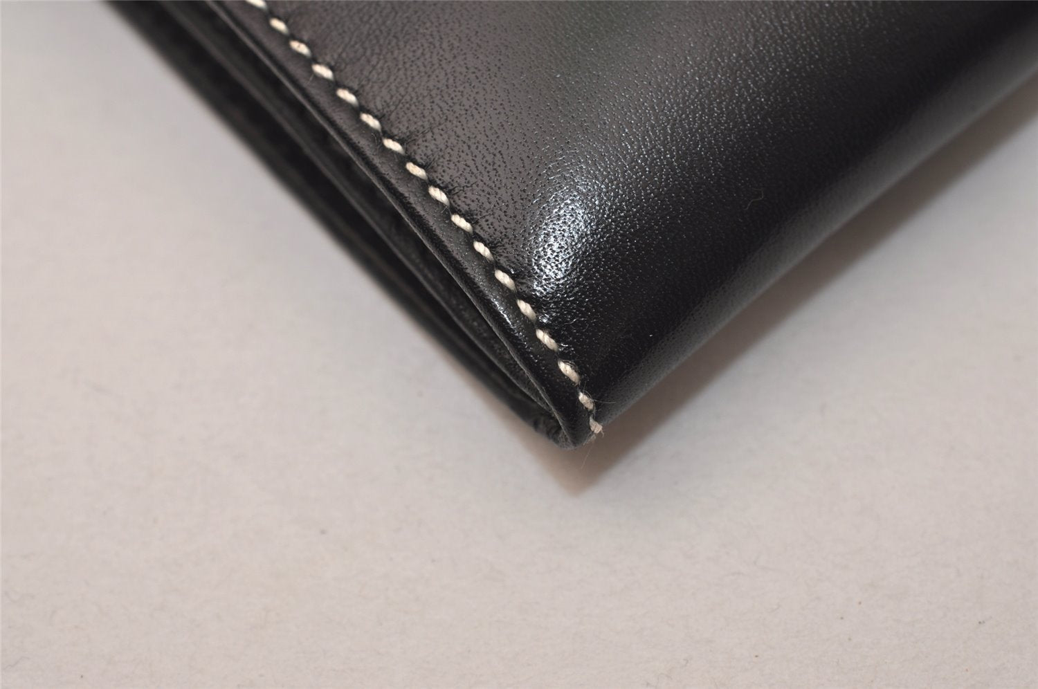 Authentic Christian Dior Vintage Long Wallet Purse Leather Black Box 7787J