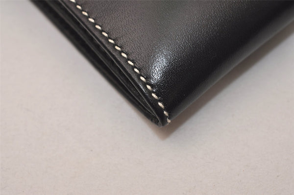 Authentic Christian Dior Vintage Long Wallet Purse Leather Black Box 7787J