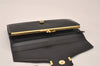 Authentic Christian Dior Vintage Long Wallet Purse Leather Black Box 7787J