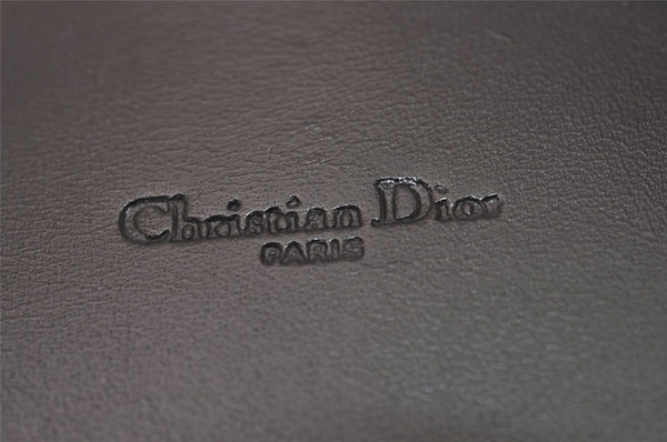 Authentic Christian Dior Vintage Long Wallet Purse Leather Black Box 7787J