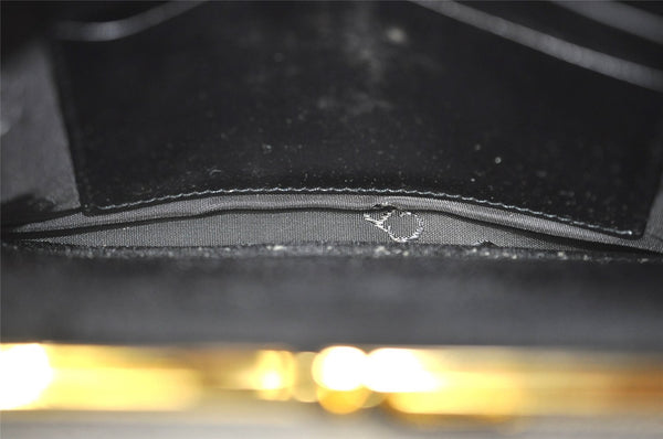 Authentic Christian Dior Vintage Long Wallet Purse Leather Black Box 7787J