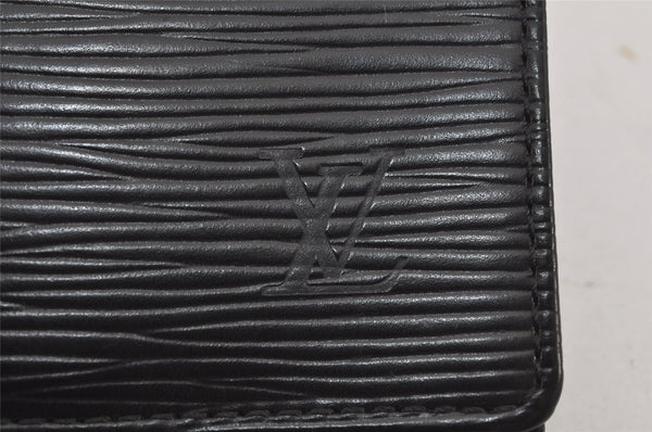 Authentic Louis Vuitton Epi Porte Yen 3 Cartes Credit Wallet M63532 Black 7788J