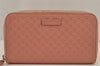 Authentic GUCCI Micro Guccissima GG Leather Long Wallet Purse 449391 Pink 7790J