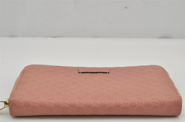 Authentic GUCCI Micro Guccissima GG Leather Long Wallet Purse 449391 Pink 7790J