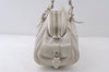 Authentic Christian Dior Vintage Shoulder Hand Tote Bag Leather White CD 7791I