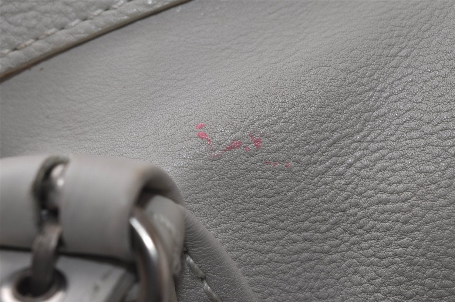 Authentic Christian Dior Vintage Shoulder Hand Tote Bag Leather White CD 7791I