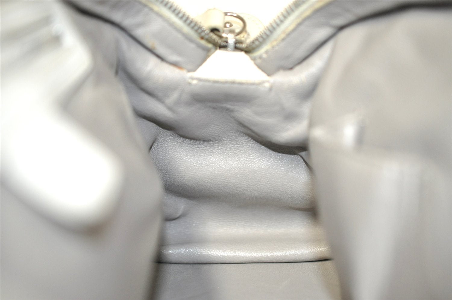 Authentic Christian Dior Vintage Shoulder Hand Tote Bag Leather White CD 7791I