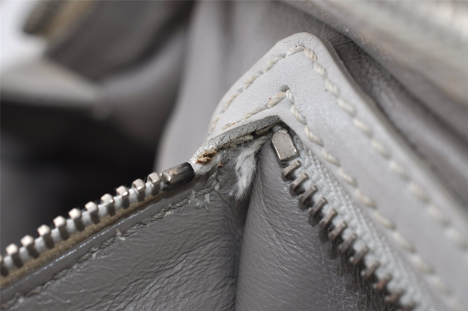 Authentic Christian Dior Vintage Shoulder Hand Tote Bag Leather White CD 7791I