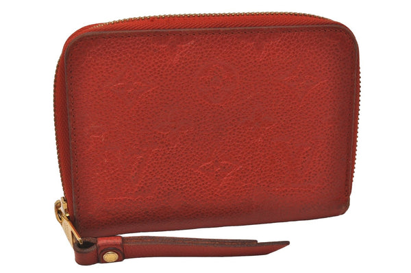 Louis Vuitton Monogram Empreinte Portefeuille Secret Compact Wallet Red 7791J