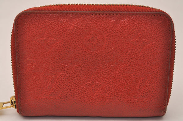 Louis Vuitton Monogram Empreinte Portefeuille Secret Compact Wallet Red 7791J