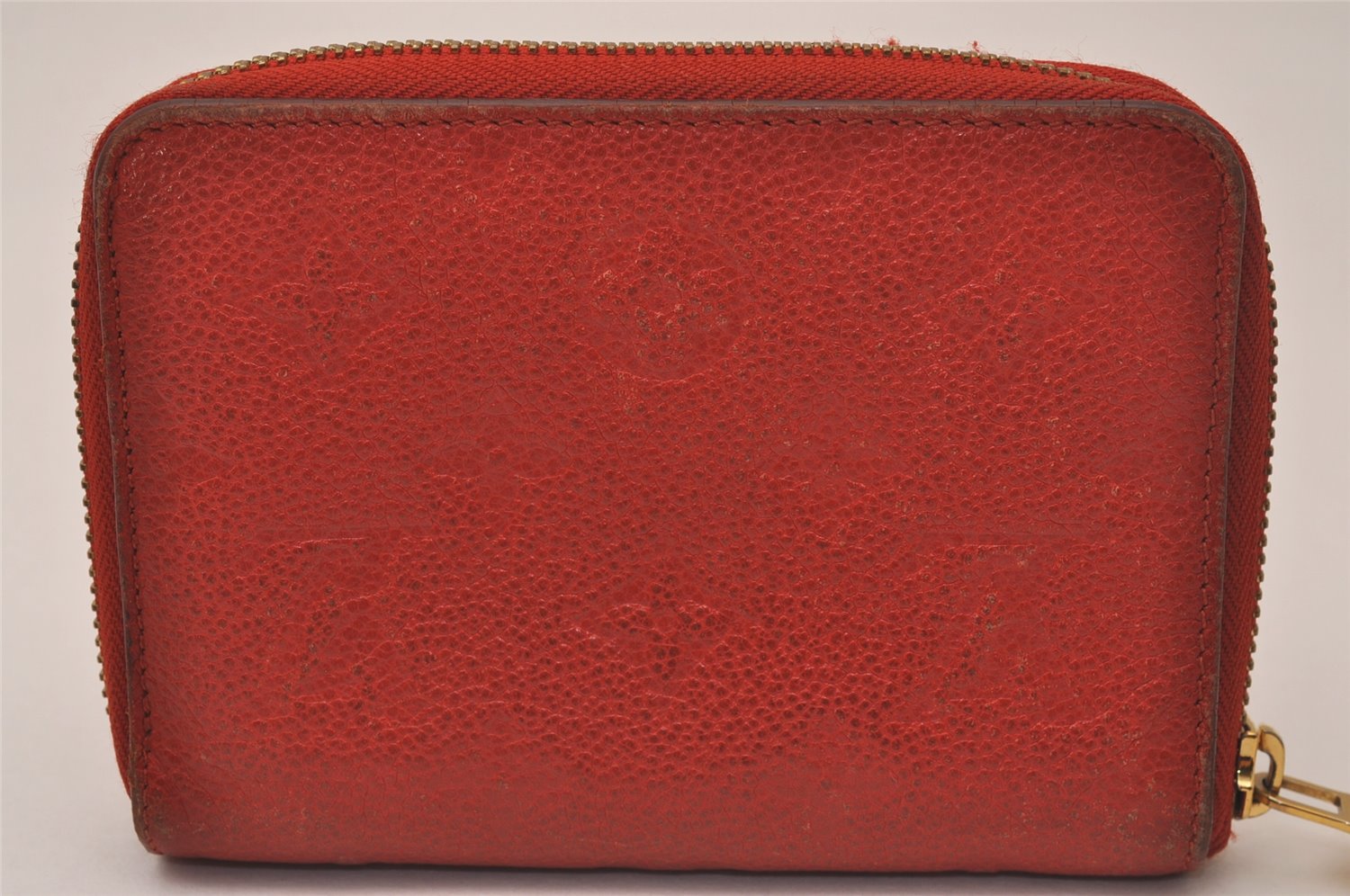 Louis Vuitton Monogram Empreinte Portefeuille Secret Compact Wallet Red 7791J