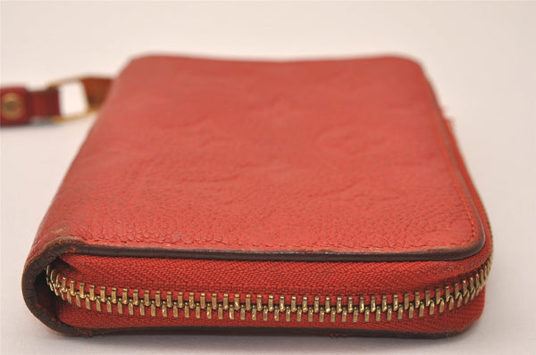 Louis Vuitton Monogram Empreinte Portefeuille Secret Compact Wallet Red 7791J