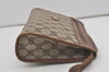Authentic GUCCI Vintage Clutch Hand Bag Purse GG PVC Leather Brown 7792I