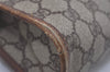 Authentic GUCCI Vintage Clutch Hand Bag Purse GG PVC Leather Brown 7792I