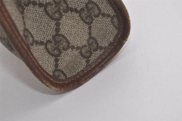 Authentic GUCCI Vintage Clutch Hand Bag Purse GG PVC Leather Brown 7792I