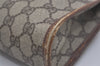 Authentic GUCCI Vintage Clutch Hand Bag Purse GG PVC Leather Brown 7792I