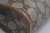 Authentic GUCCI Vintage Clutch Hand Bag Purse GG PVC Leather Brown 7792I