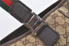 Authentic GUCCI Web Sherry Line Tote Bag GG Canvas Leather 145810 Brown 7792J