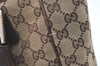 Authentic GUCCI Web Sherry Line Tote Bag GG Canvas Leather 145810 Brown 7792J