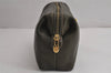 Authentic CELINE Vintage Clutch Hand Bag Purse Leather Khaki Green 7793J