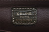 Authentic CELINE Vintage Clutch Hand Bag Purse Leather Khaki Green 7793J