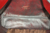 Authentic Salvatore Ferragamo Gancini Leather Shoulder Tote Bag Red 7794J