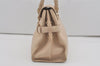 Authentic Salvatore Ferragamo Gancini Leather Shoulder Hand Bag Beige 7795I