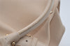Authentic Salvatore Ferragamo Gancini Leather Shoulder Hand Bag Beige 7795I