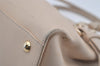 Authentic Salvatore Ferragamo Gancini Leather Shoulder Hand Bag Beige 7795I