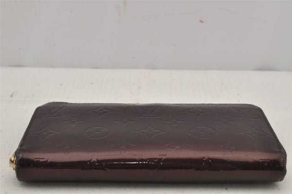 Authentic Louis Vuitton Vernis Zippy Wallet Long Purse Wine Red M93522 LV 7795J