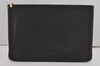 Authentic GUCCI Vintage Clutch Hand Bag Purse Leather Black 7797I