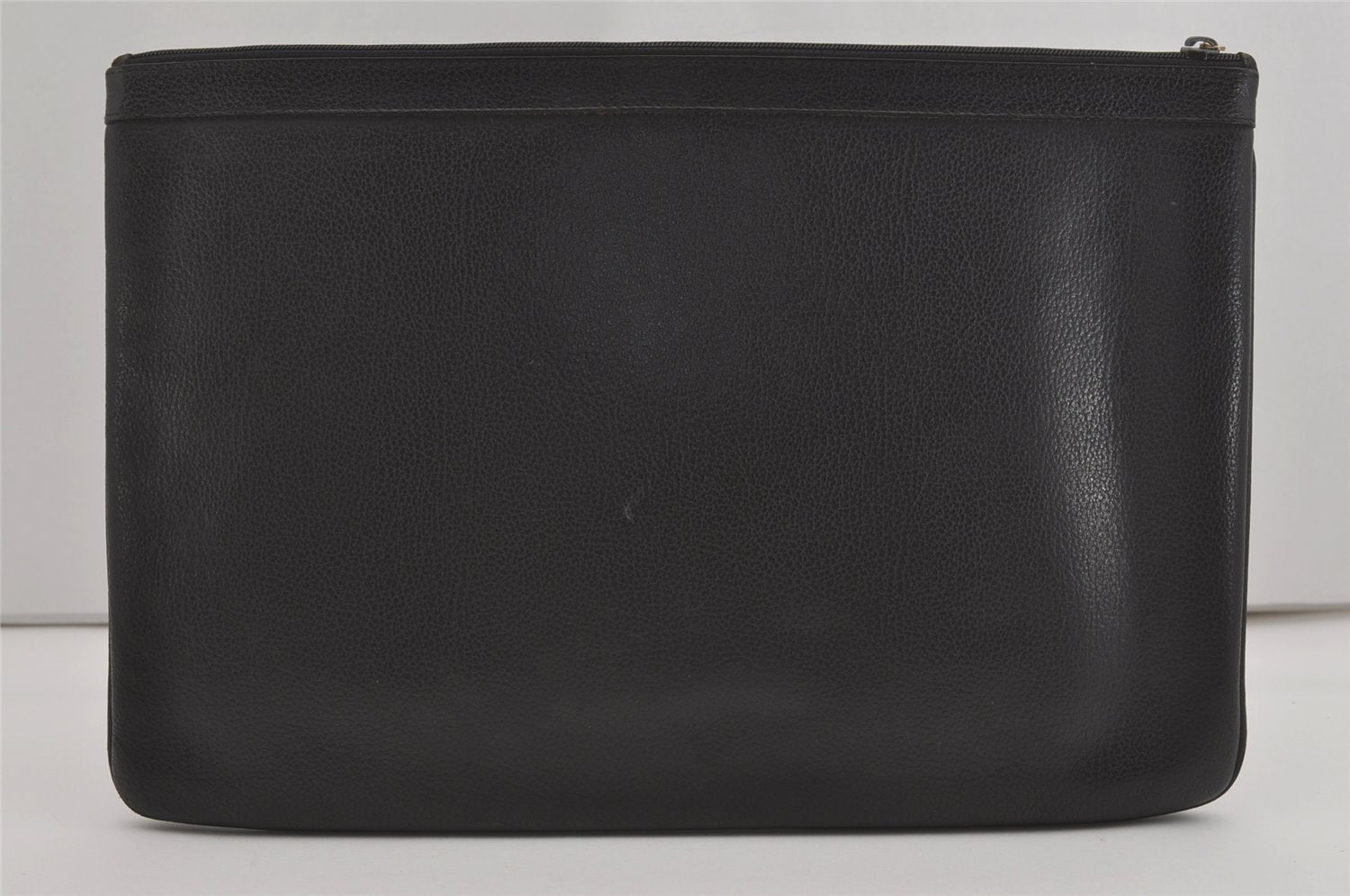 Authentic GUCCI Vintage Clutch Hand Bag Purse Leather Black 7797I