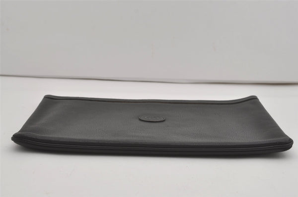 Authentic GUCCI Vintage Clutch Hand Bag Purse Leather Black 7797I