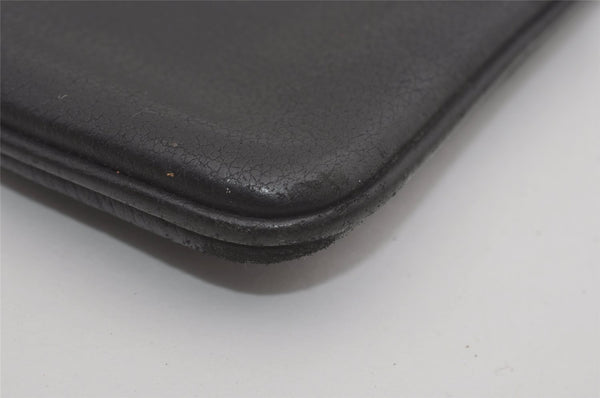 Authentic GUCCI Vintage Clutch Hand Bag Purse Leather Black 7797I