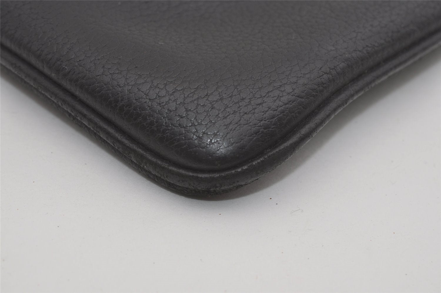 Authentic GUCCI Vintage Clutch Hand Bag Purse Leather Black 7797I