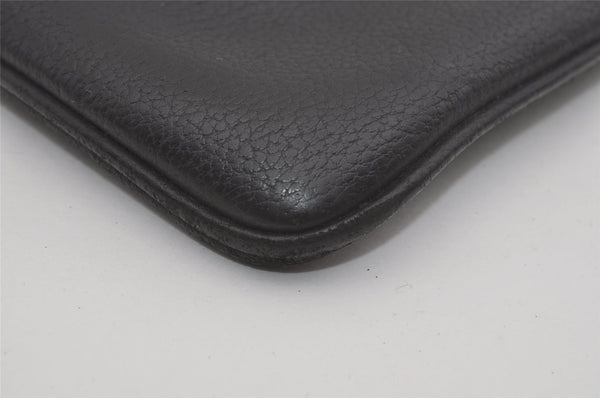 Authentic GUCCI Vintage Clutch Hand Bag Purse Leather Black 7797I