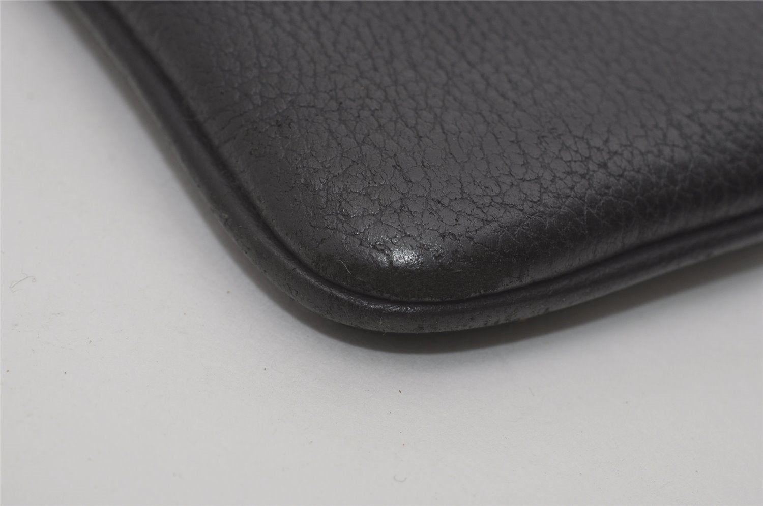 Authentic GUCCI Vintage Clutch Hand Bag Purse Leather Black 7797I